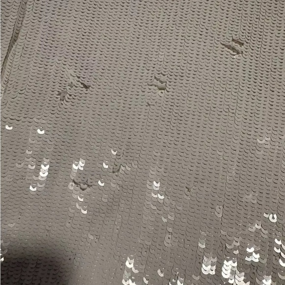 KHAITE White Sequin The Leibel long-sleeve silk mesh panel dress 6 - Picture 8 of 13